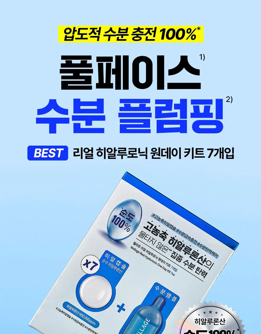 [중요한날하루전] 웰라쥬 원데이키트 캡슐 앰플 7개입 4종 택1 (PDRN/히알/시카/토닝) 상세페이지 2